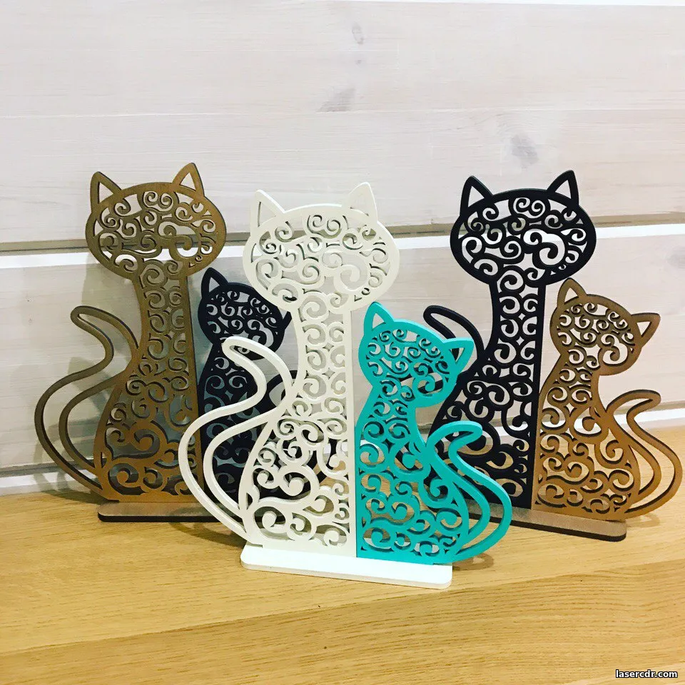 Макет "Кошка и котенок ночник светильник домашний"